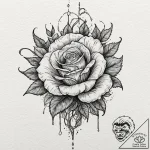 Iron maiden with roses growing from within, t… – tattoo sketch (№1752320740_0, 12.07.2025 11:45) — tattoovalue.net