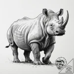 Rhino, symbolizing steadfastness and resilien… – tattoo sketch (№1752320816_0, 12.07.2025 11:46) — tattoovalue.net