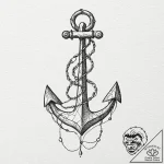 Animated anchor cracking apart, tattoo sketch… – tattoo sketch (№1752320972_0, 12.07.2025 11:49) — tattoovalue.net