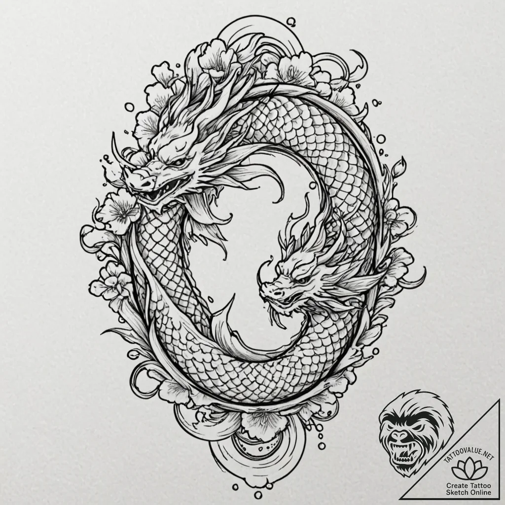 Mirror reflecting a different, older version... - tattoo sketch (№1752321049_0, 12.07.2025 11:50) — tattoovalue.net