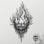 Kingр р†р вђљрівђћсћs crown devouring flame,… – tattoo sketch (№1752321370_0, 12.07.2025 11:56) — tattoovalue.net
