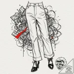 A classic bell-bottom pants, retro,, tattoo f… – tattoo sketch (№1752321623_0, 12.07.2025 12:00) — tattoovalue.net