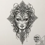Mask bound in iron roots, tattoo drawing outl… – tattoo sketch (№1752322282_0, 12.07.2025 12:11) — tattoovalue.net