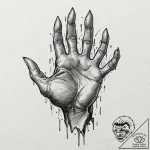 Raptor’s claw, sharp and fossilized, concept… – tattoo sketch (№1752322367_0, 12.07.2025 12:12) — tattoovalue.net