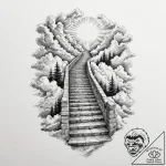Stairway to the clouds – tattoo sketch (№1752323285_0, 12.07.2025 12:28) — tattoovalue.net