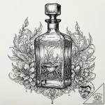 Decanter of fine whiskey with a single glass,… – tattoo sketch (№1752324121_0, 12.07.2025 12:42) — tattoovalue.net