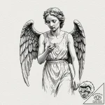A weeping angel statue, concept art for tatto… – tattoo sketch (№1752324288_0, 12.07.2025 12:44) — tattoovalue.net