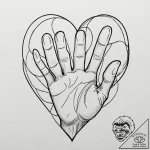 Finger heart gesture (k-pop style), tattoo dr… – tattoo sketch (№1752324623_0, 12.07.2025 12:50) — tattoovalue.net