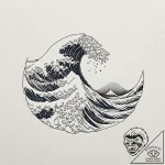 Wave, hokusai style, but minimalist, artistic… – tattoo sketch (№1752324958_0, 12.07.2025 12:55) — tattoovalue.net
