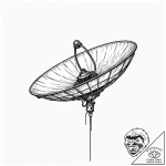 Decaying satellite dish aimed at a black star… – tattoo sketch (№1752325208_0, 12.07.2025 13:00) — tattoovalue.net