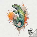 Lizard, concept art for tattoo, watercolor ta… – tattoo sketch (№1752325459_0, 12.07.2025 13:04) — tattoovalue.net