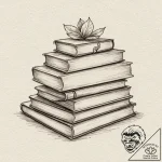 A detailed book stack, knowledge,, tattoo fla… – tattoo sketch (№1752325960_0, 12.07.2025 13:12) — tattoovalue.net