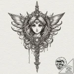 Sailor moon’s transformation brooch or wand,… – tattoo sketch (№1752326125_0, 12.07.2025 13:15) — tattoovalue.net