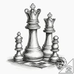 Chess – tattoo sketch (№1752326209_0, 12.07.2025 13:16) — tattoovalue.net