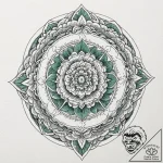 Emerald serpent within burning bloom, concept… – tattoo sketch (№1752326871_0, 12.07.2025 13:27) — tattoovalue.net
