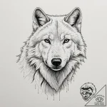 Arctic wolf with frost breath, concept art fo… – tattoo sketch (№1752327626_0, 12.07.2025 13:40) — tattoovalue.net