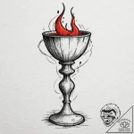 Bone chalice brimming with shadows, artistic… – tattoo sketch (№1752327878_0, 12.07.2025 13:44) — tattoovalue.net