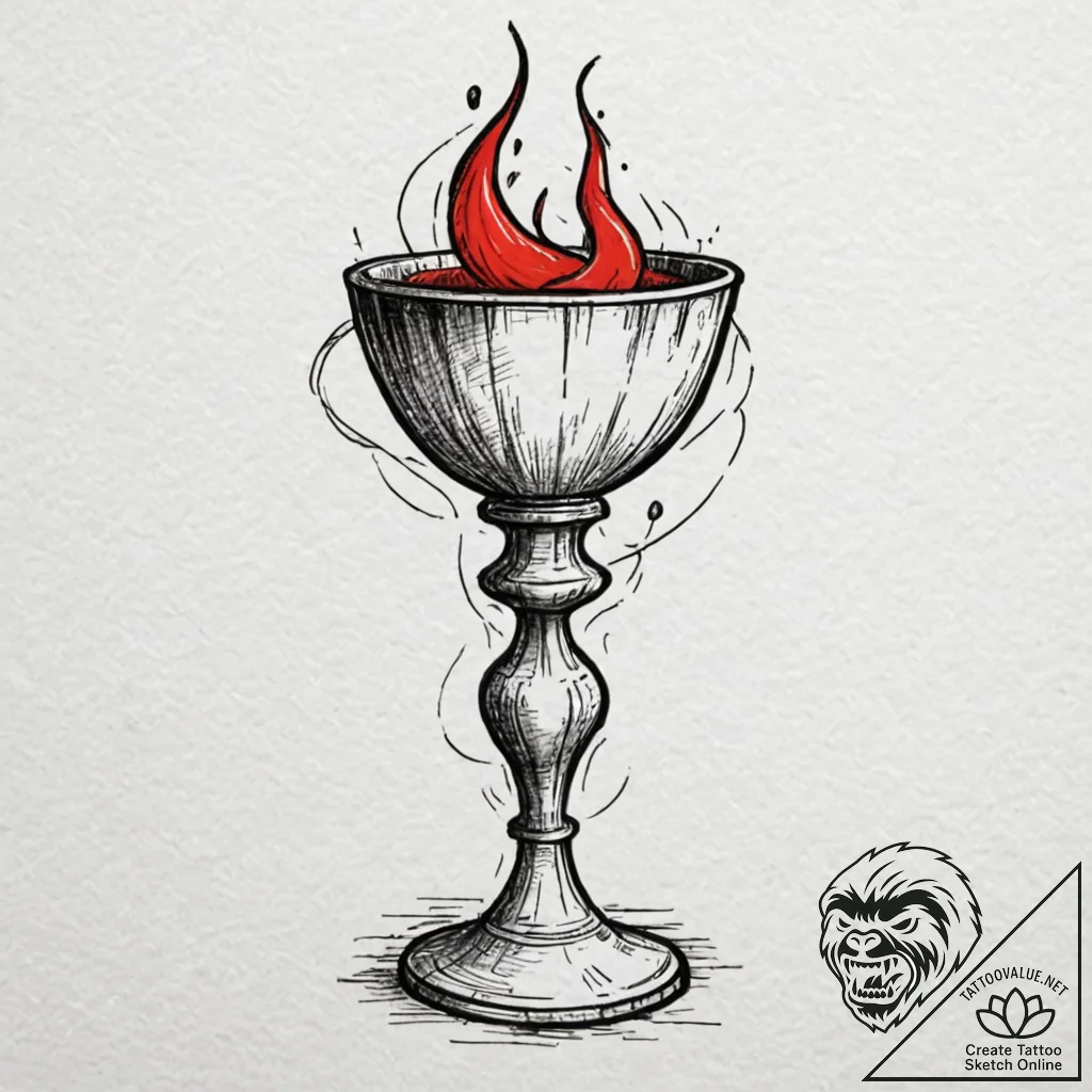 Bone chalice brimming with shadows, artistic... - tattoo sketch (№1752327878_0, 12.07.2025 13:44) — tattoovalue.net