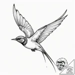 Swallow – tattoo sketch (№1752328795_0, 12.07.2025 13:59) — tattoovalue.net