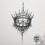 Glowing crown pierced by thorns, tattoo sketc… – tattoo sketch (№1752328879_0, 12.07.2025 14:01) — tattoovalue.net