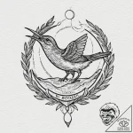 A whimsical bird catching a worm, natural,, t… – tattoo sketch (№1752329468_0, 12.07.2025 14:11) — tattoovalue.net
