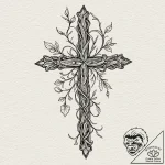 Treasure vines gripping bone relic, ink illus… – tattoo sketch (№1752330052_0, 12.07.2025 14:20) — tattoovalue.net