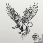 Griffin, concept art for tattoo, vibrant colo… – tattoo sketch (№1752332065_0, 12.07.2025 14:54) — tattoovalue.net