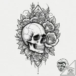 Atomic raven with glitch effect, artistic tat… – tattoo sketch (№1752332233_0, 12.07.2025 14:57) — tattoovalue.net