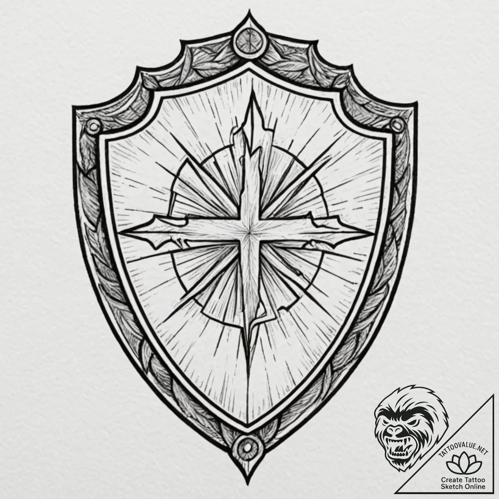 Shield, bearing a simple, meaningful charge (... - tattoo sketch (№1752332401_0, 12.07.2025 15:00) — tattoovalue.net