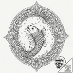 Koi serpent in frozen river, ink illustration… – tattoo sketch (№1752333070_0, 12.07.2025 15:11) — tattoovalue.net