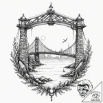 Bridge, stone or suspension, symbolizing conn… – tattoo sketch (№1752333238_0, 12.07.2025 15:13) — tattoovalue.net