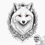 Arctic fox with icy fur, tattoo flash sheet d… – tattoo sketch (№1752333321_0, 12.07.2025 15:15) — tattoovalue.net