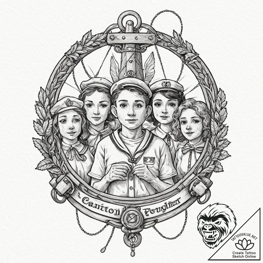 Strings with puppets, tattoo line art, sepia... - tattoo sketch (№1752334161_0, 12.07.2025 15:29) — tattoovalue.net