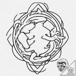 Cancer (animal/sign), tattoo line art, black… – tattoo sketch (№1752335052_0, 12.07.2025 15:44) — tattoovalue.net