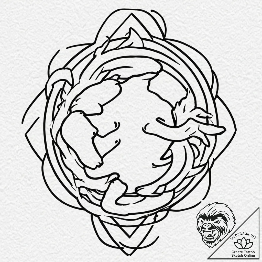Cancer (animal/sign), tattoo line art, black... - tattoo sketch (№1752335052_0, 12.07.2025 15:44) — tattoovalue.net