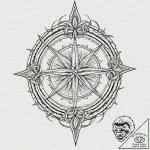 Dagger atop crown of thorns, tattoo sketch de… – tattoo sketch (№1752335308_0, 12.07.2025 15:48) — tattoovalue.net