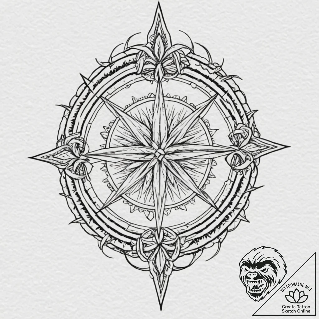 Dagger atop crown of thorns, tattoo sketch de... - tattoo sketch (№1752335308_0, 12.07.2025 15:48) — tattoovalue.net
