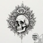 Ashen crown floating in flames, tattoo drawin… – tattoo sketch (№1752335393_0, 12.07.2025 15:49) — tattoovalue.net