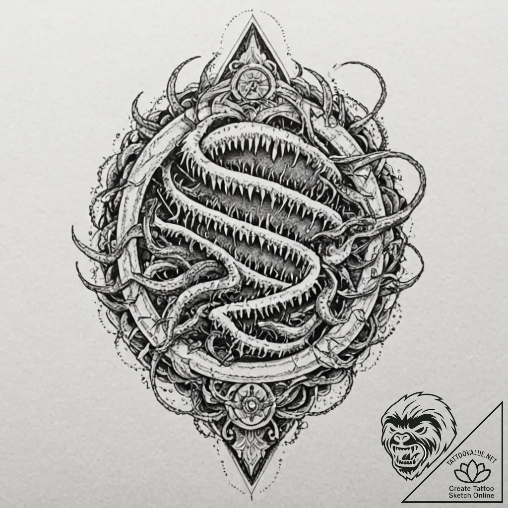 Abyssal gate devouring light, tattoo sketch d... - tattoo sketch (№1752335820_0, 12.07.2025 15:57) — tattoovalue.net