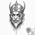 Orcish war paint dripping like blood, concept… – tattoo sketch (№1752337699_0, 12.07.2025 16:28) — tattoovalue.net