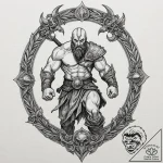 Ghost of sparta, kratos, with his blades of c… – tattoo sketch (№1752338976_0, 12.07.2025 16:49) — tattoovalue.net