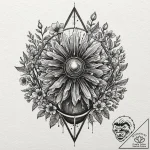 Chernobyl’s reactor core with mutated flowers… – tattoo sketch (№1752339658_0, 12.07.2025 17:00) — tattoovalue.net