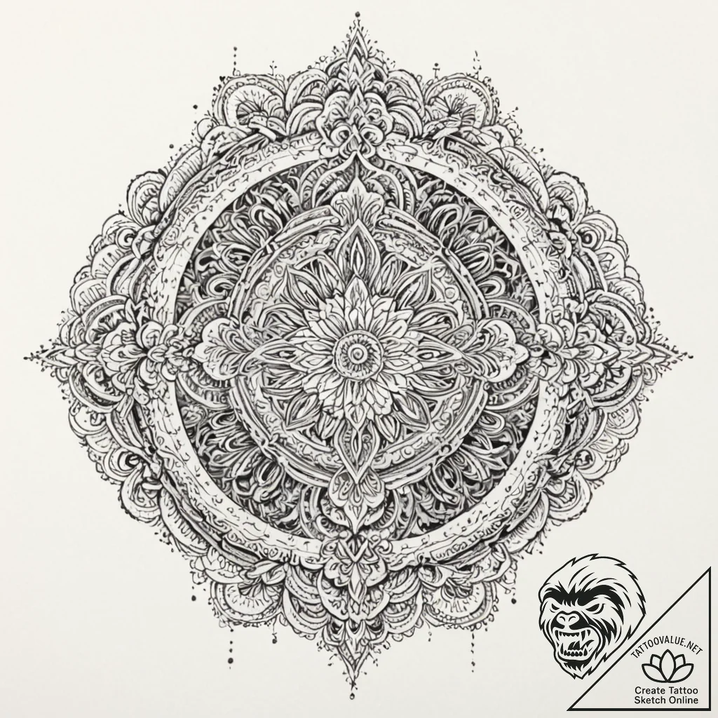 Astral chains glowing bright, tattoo flash sh... - tattoo sketch (№1752340246_0, 12.07.2025 17:10) — tattoovalue.net