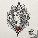 Nymph sigil beneath burning sky, tattoo sketc… – tattoo sketch (№1752340668_0, 12.07.2025 17:17) — tattoovalue.net