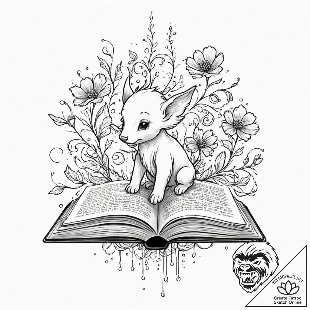 Tattoo sketch, imaginary friend, digital mani... - tattoo sketch (№1752340837_0, 12.07.2025 17:20) — tattoovalue.net