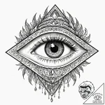 Tattoo sketch, levitation lens, a stylized hu… – tattoo sketch (№1752341585_0, 12.07.2025 17:33) — tattoovalue.net
