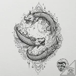 Tattoo sketch, synchronized swarm of stars, a… – tattoo sketch (№1752342089_0, 12.07.2025 17:41) — tattoovalue.net