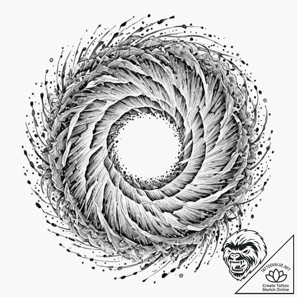 Tattoo sketch, vortex of vanishing memories,... - tattoo sketch (№1752342256_0, 12.07.2025 17:44) — tattoovalue.net