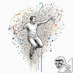Tattoo sketch, freefall through data stream,… – tattoo sketch (№1752342425_0, 12.07.2025 17:47) — tattoovalue.net