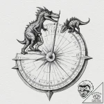 Tattoo sketch, sundial of shifting eras, an a… – tattoo sketch (№1752342508_0, 12.07.2025 17:48) — tattoovalue.net